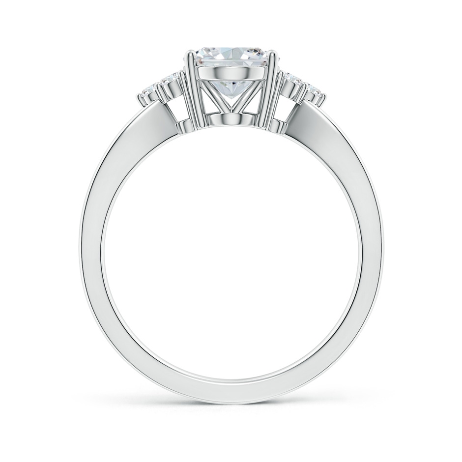 8.5x6.5mm FGVS Lab-Grown Solitaire Oval Diamond Split Shank Ring with Accents in P950 Platinum side 199
