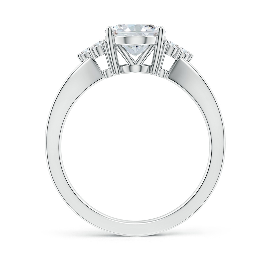 9x7mm FGVS Lab-Grown Solitaire Oval Diamond Split Shank Ring with Accents in White Gold side 199