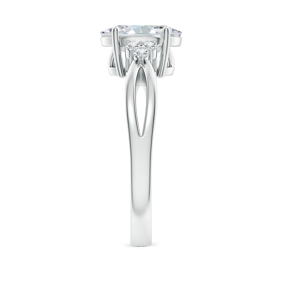 9x7mm FGVS Lab-Grown Solitaire Oval Diamond Split Shank Ring with Accents in White Gold side 299