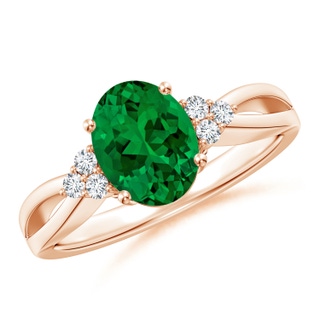 Oval Lab-Grown Lab Grown Emerald