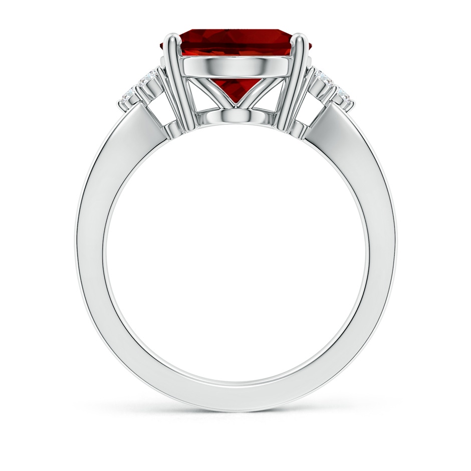 12x10mm Labgrown Lab-Grown Solitaire Oval Ruby Split Shank Ring with Trio Lab Diamonds in White Gold side 199