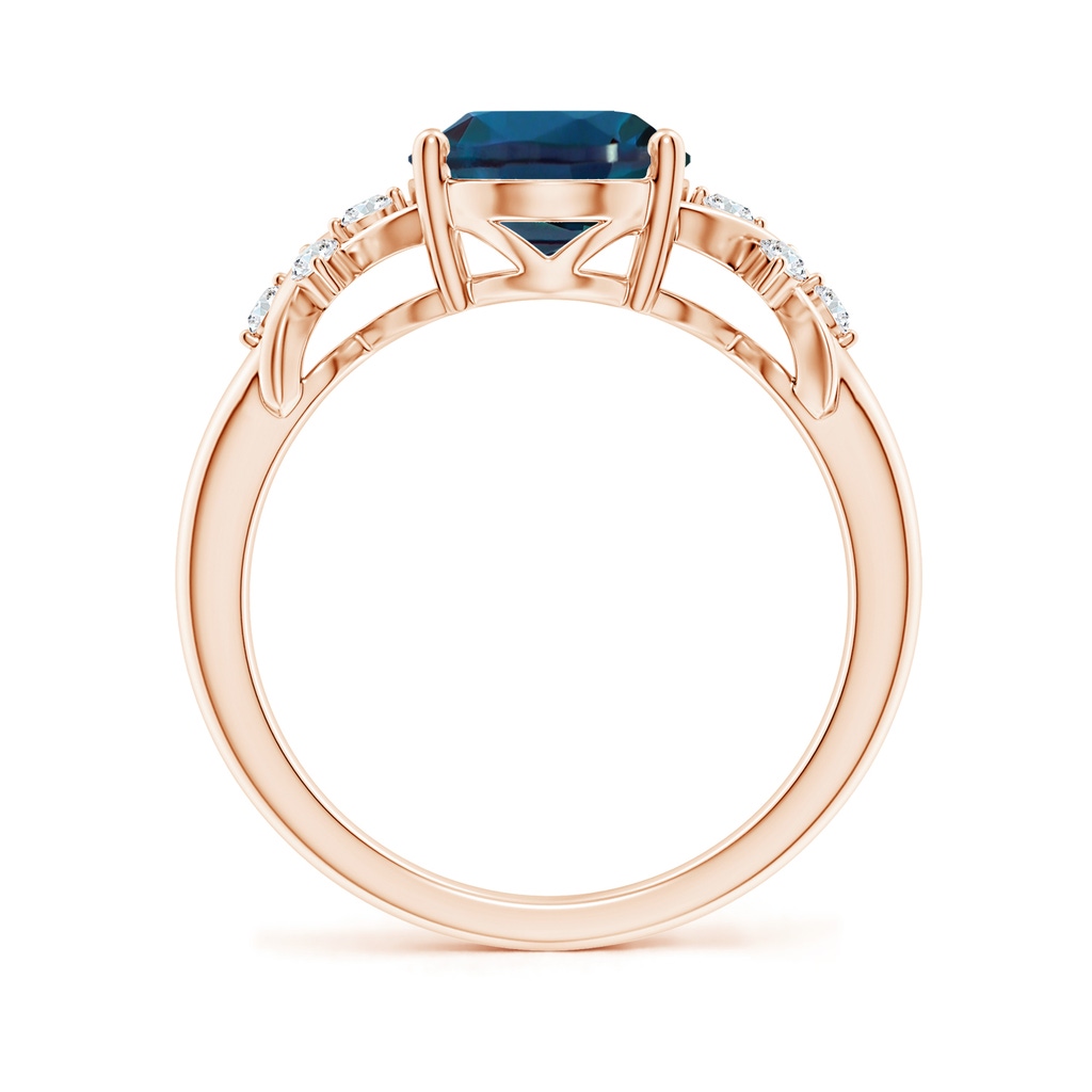 10x8mm Labgrown Solitaire Oval Lab-Grown Alexandrite Criss Cross Ring with Diamonds in Rose Gold - side 199