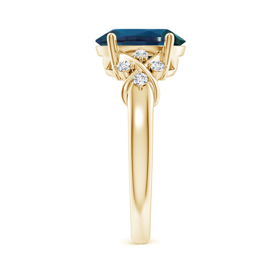 10x8mm Labgrown Solitaire Oval Lab-Grown Alexandrite Criss Cross Ring with Diamonds in Yellow Gold side 299