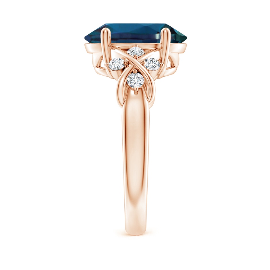 12x10mm Labgrown Solitaire Oval Lab-Grown Alexandrite Criss Cross Ring with Diamonds in 18K Rose Gold side 299