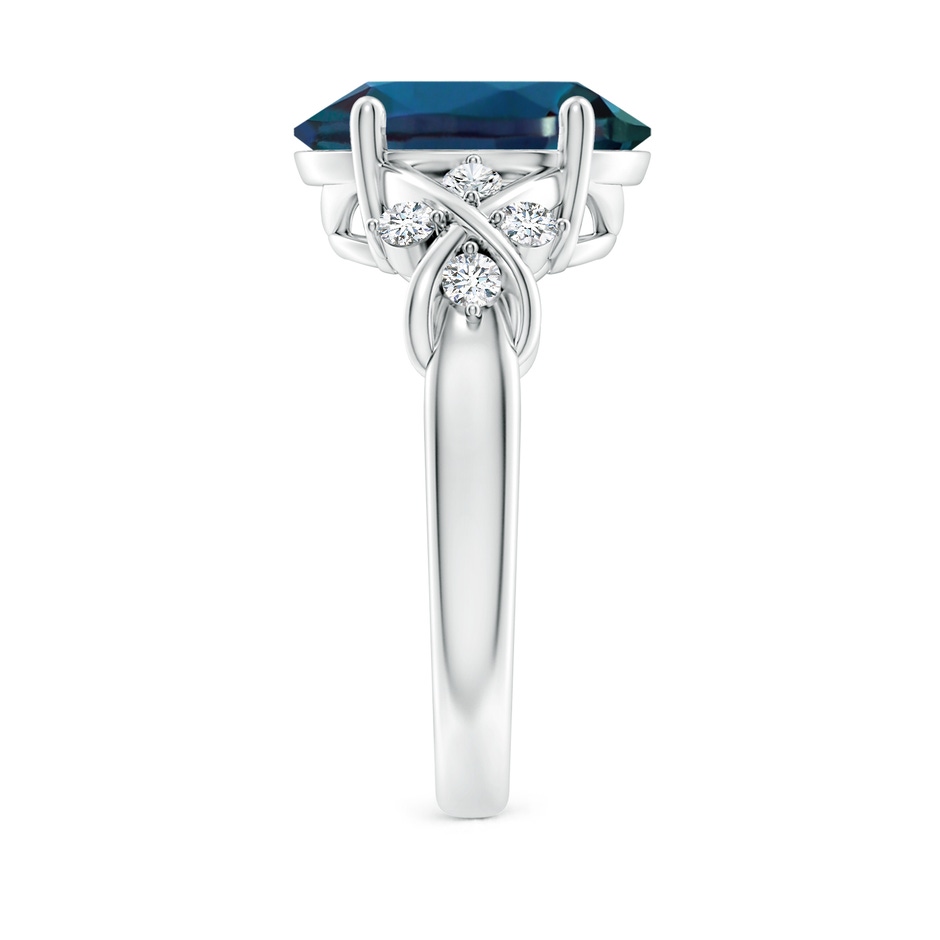 12x10mm Labgrown Solitaire Oval Lab-Grown Alexandrite Criss Cross Ring with Diamonds in P950 Platinum side 299