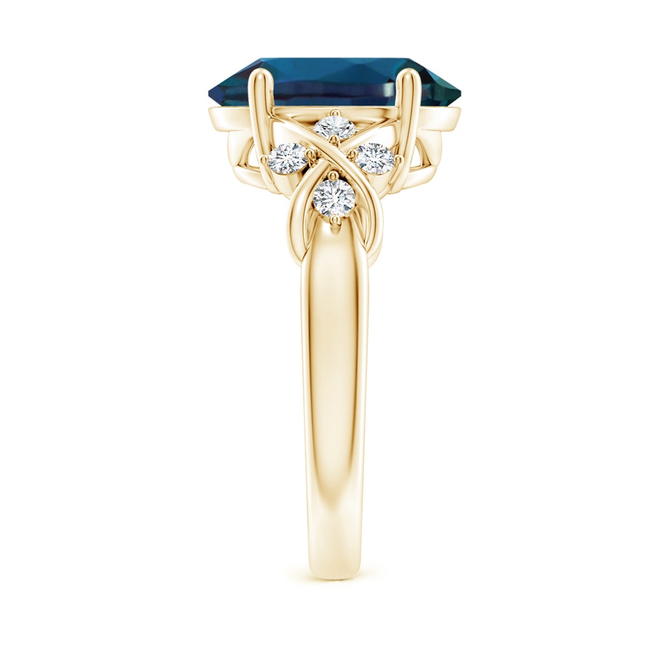 12x10mm Labgrown Solitaire Oval Lab-Grown Alexandrite Criss Cross Ring with Diamonds in Yellow Gold side 299