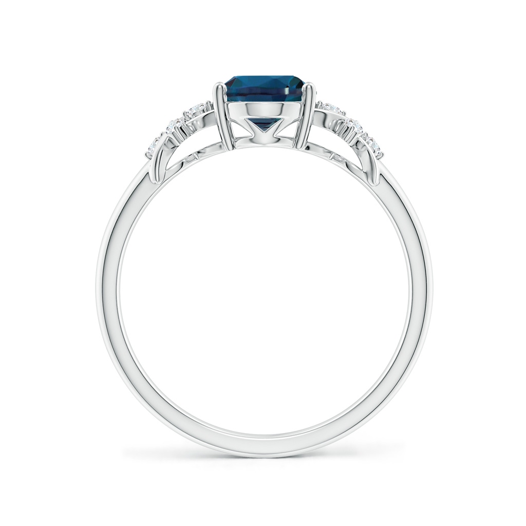 8x6mm Labgrown Solitaire Oval Lab-Grown Alexandrite Criss Cross Ring with Diamonds in White Gold - side 199