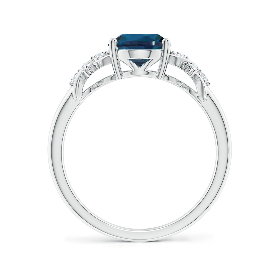 9x7mm Labgrown Solitaire Oval Lab-Grown Alexandrite Criss Cross Ring with Diamonds in White Gold side 199
