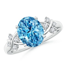 Platinum Lab Grown Blue Diamond Rings