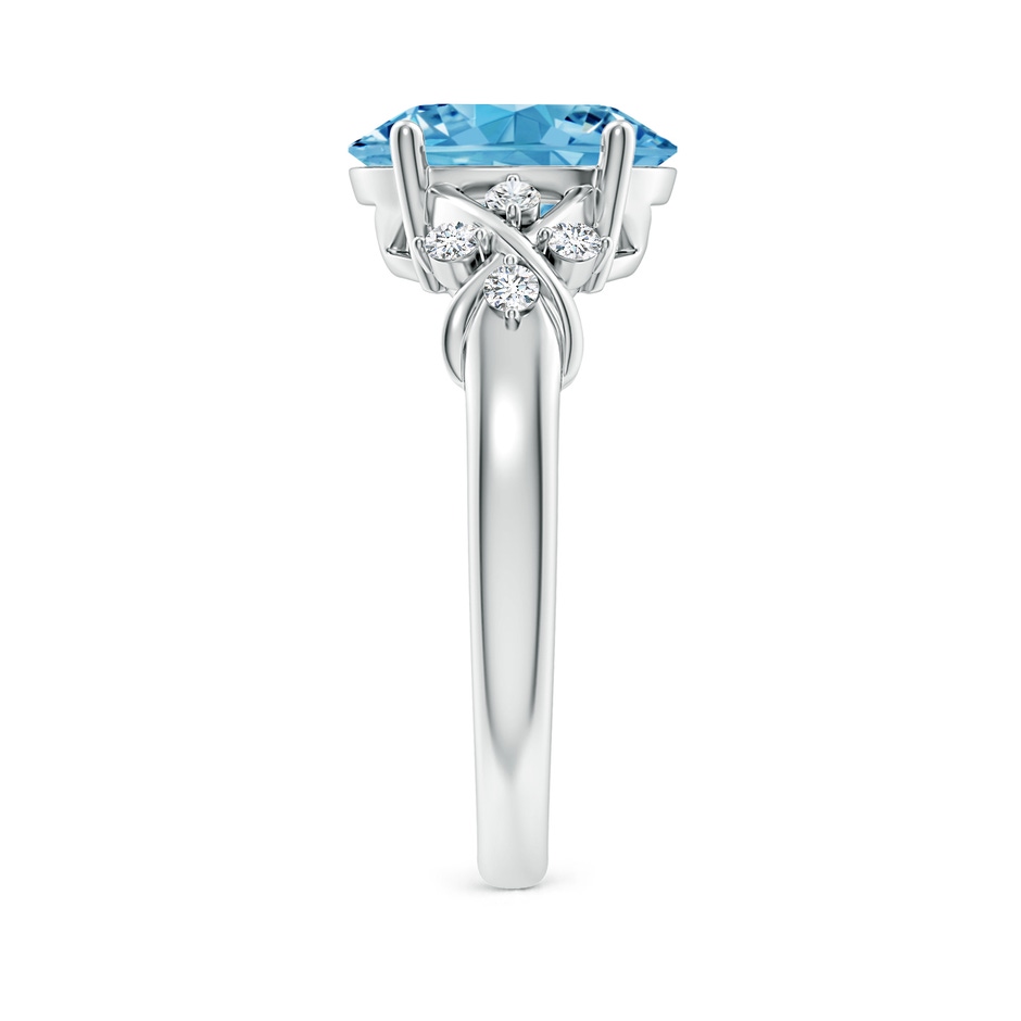 10x8mm Labgrown Solitaire Oval Lab-Grown Fancy Intense Blue Diamond Criss Cross Ring in P950 Platinum side 299