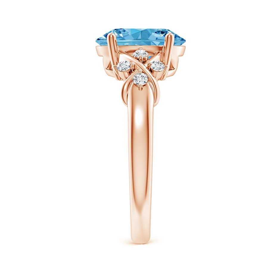 10x8mm Labgrown Solitaire Oval Lab-Grown Fancy Intense Blue Diamond Criss Cross Ring in Rose Gold side 299
