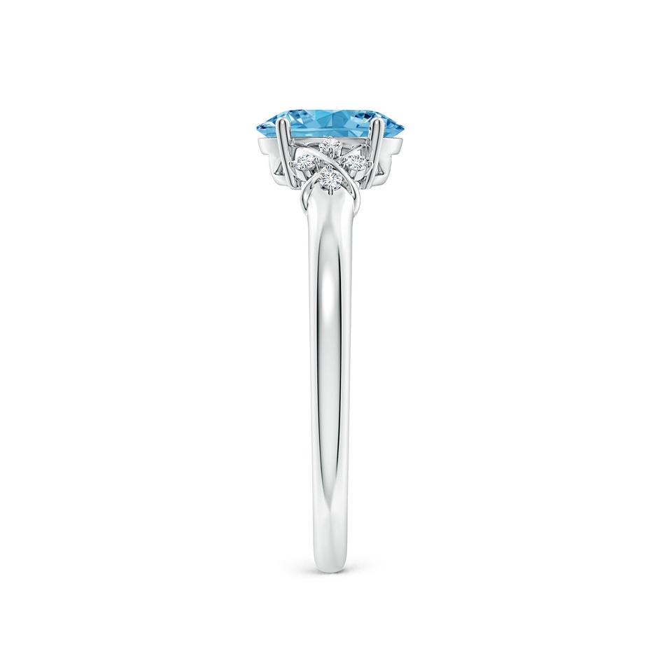 7x5mm Labgrown Solitaire Oval Lab-Grown Fancy Intense Blue Diamond Criss Cross Ring in P950 Platinum side 299
