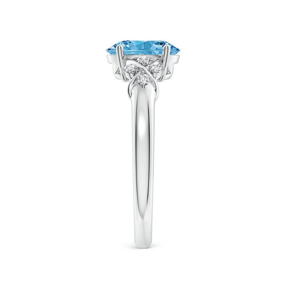 8x6mm Labgrown Solitaire Oval Lab-Grown Fancy Intense Blue Diamond Criss Cross Ring in P950 Platinum side 299
