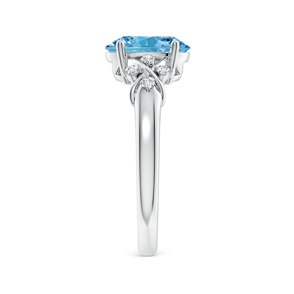 9x7mm Labgrown Solitaire Oval Lab-Grown Fancy Intense Blue Diamond Criss Cross Ring in P950 Platinum side 299