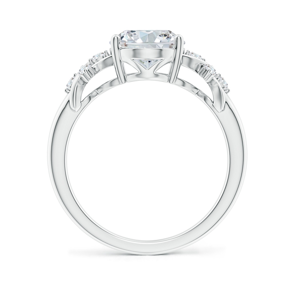 10x8mm FGVS Lab-Grown Solitaire Oval Diamond Criss Cross Ring with Diamonds in P950 Platinum Side 199