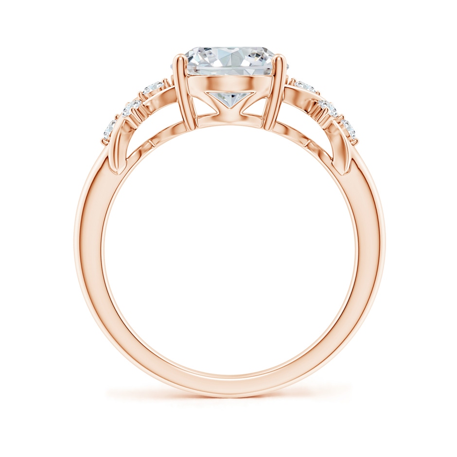 10x8mm FGVS Lab-Grown Solitaire Oval Diamond Criss Cross Ring with Diamonds in Rose Gold side 199