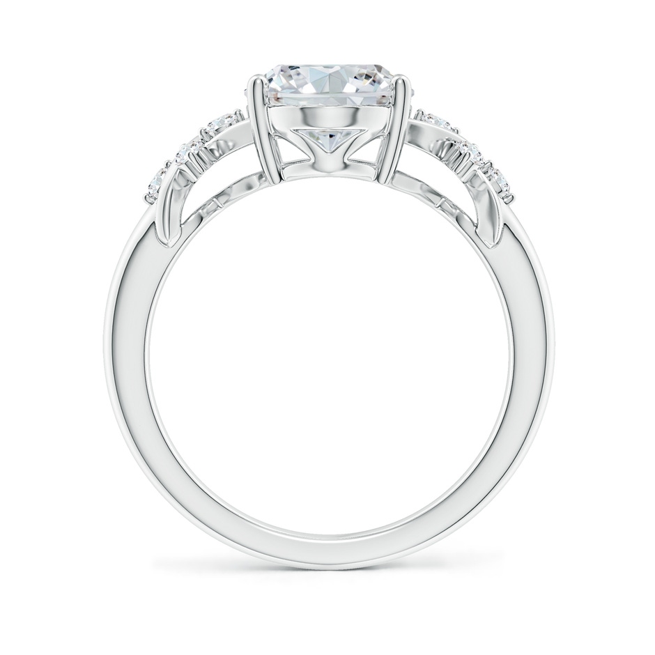 12x8mm FGVS Lab-Grown Solitaire Oval Diamond Criss Cross Ring with Diamonds in P950 Platinum side 199