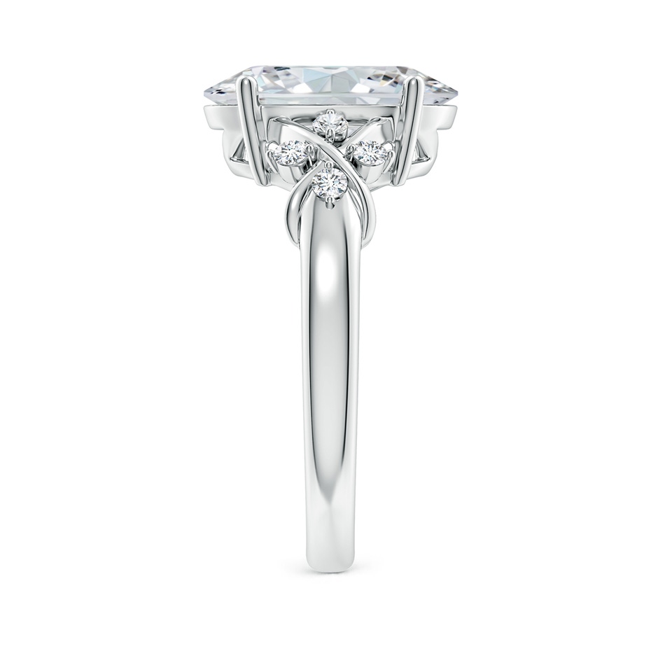 12x8mm FGVS Lab-Grown Solitaire Oval Diamond Criss Cross Ring with Diamonds in P950 Platinum side 299