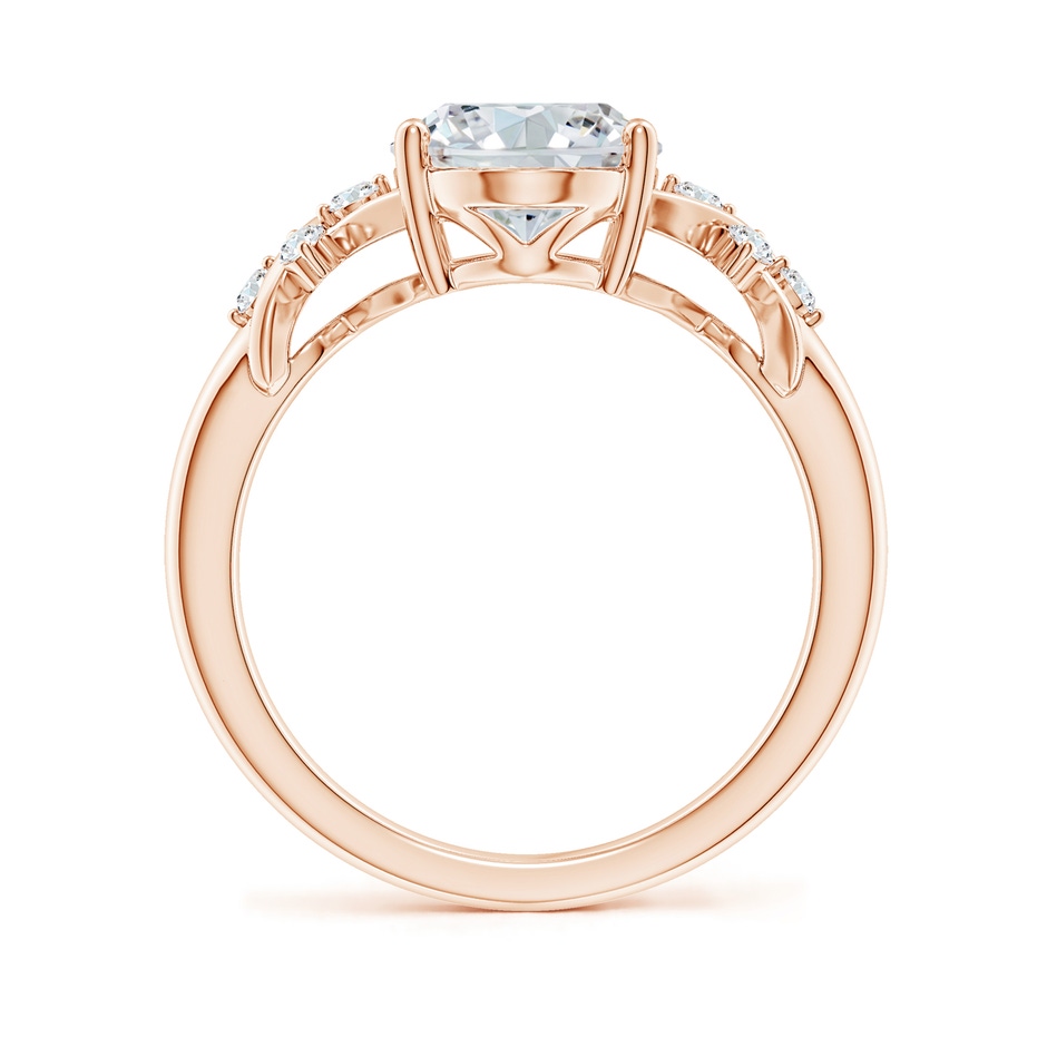 12x8mm FGVS Lab-Grown Solitaire Oval Diamond Criss Cross Ring with Diamonds in Rose Gold side 199