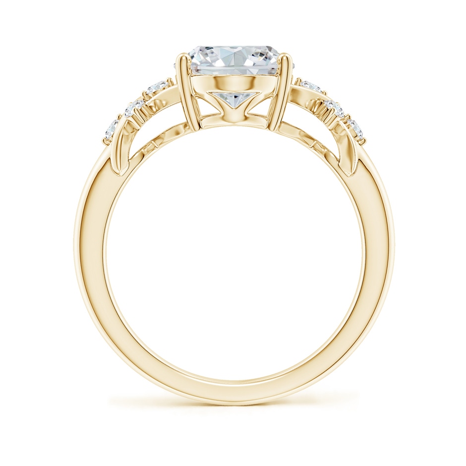 12x8mm FGVS Lab-Grown Solitaire Oval Diamond Criss Cross Ring with Diamonds in Yellow Gold side 199