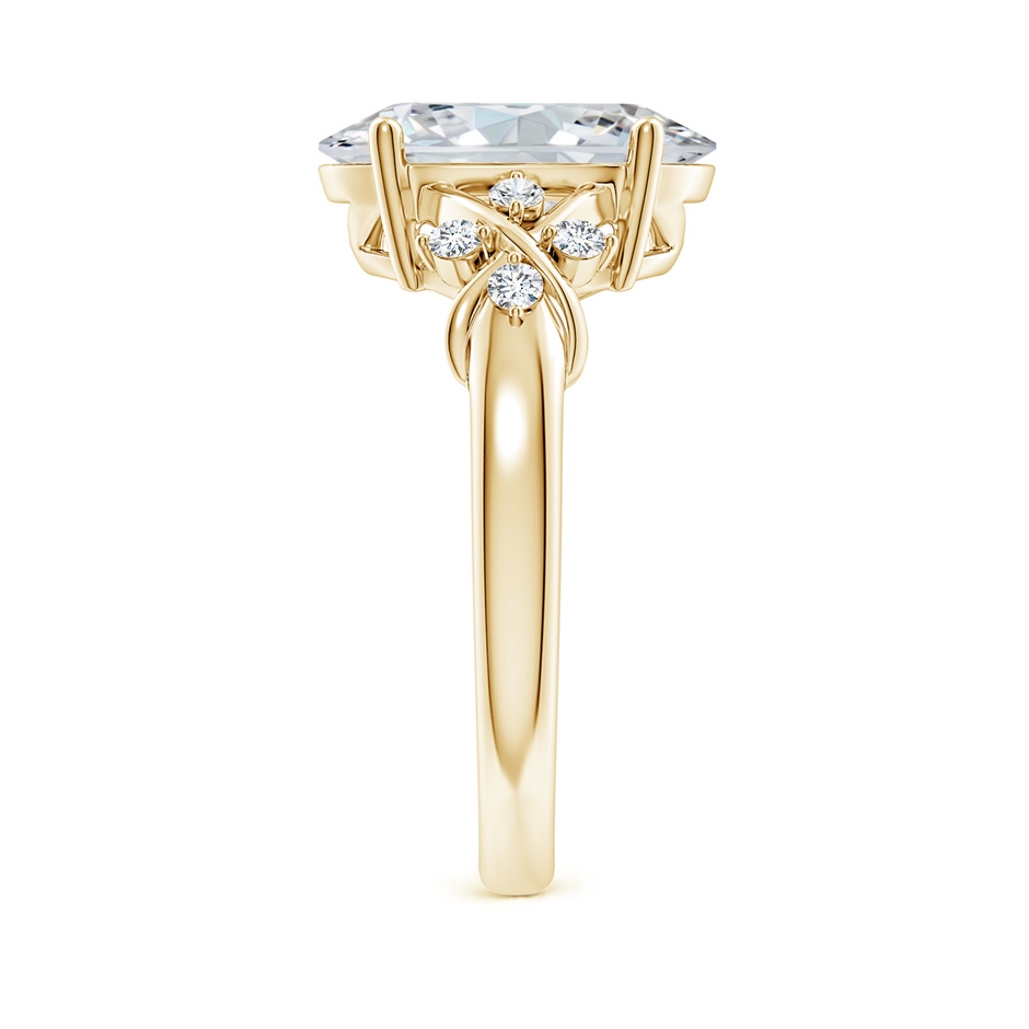 12x8mm FGVS Lab-Grown Solitaire Oval Diamond Criss Cross Ring with Diamonds in Yellow Gold side 299