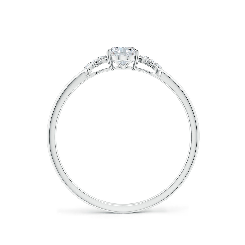 6x4mm FGVS Lab-Grown Solitaire Oval Diamond Criss Cross Ring with Diamonds in White Gold - side 199