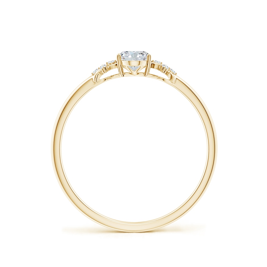 6x4mm FGVS Lab-Grown Solitaire Oval Diamond Criss Cross Ring with Diamonds in Yellow Gold Side 199