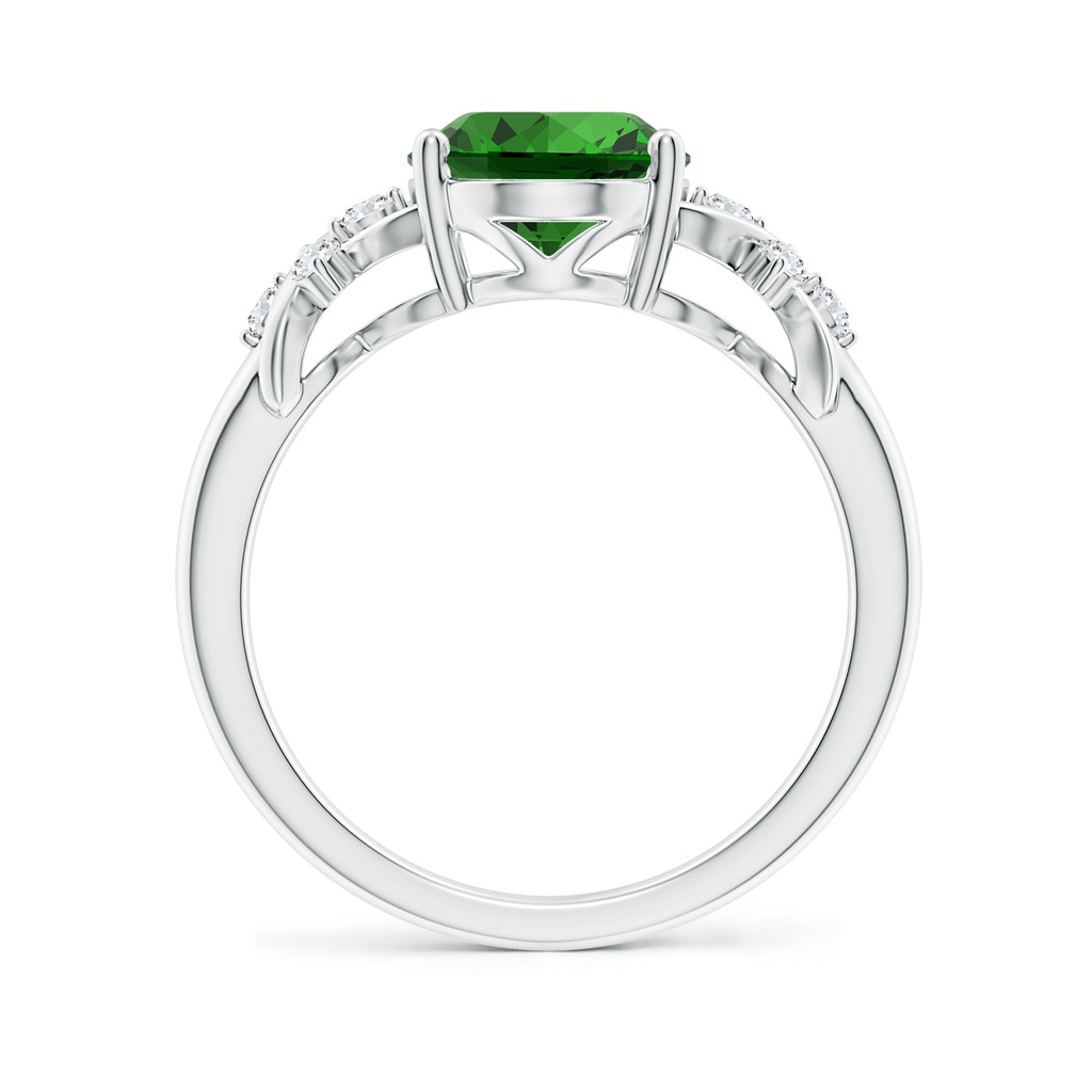 10x8mm Labgrown Lab-Grown Solitaire Oval Emerald Criss Cross Ring with Diamonds in P950 Platinum - side 199