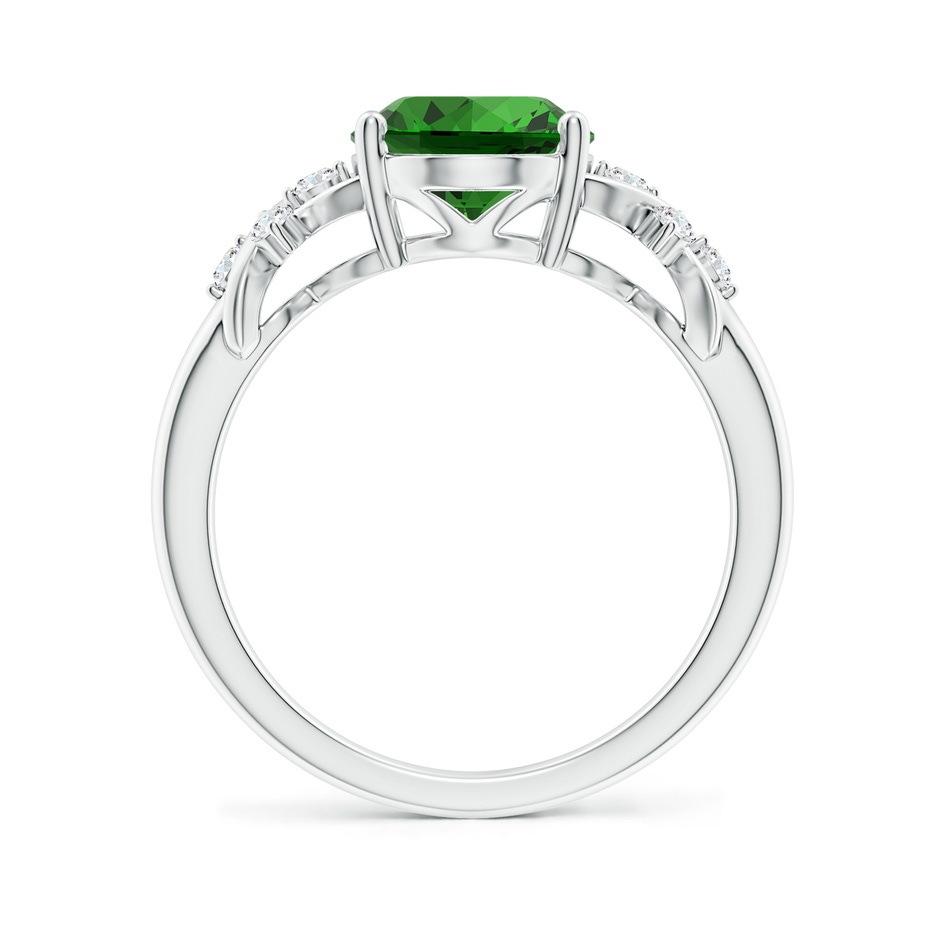 10x8mm Labgrown Lab-Grown Solitaire Oval Emerald Criss Cross Ring with Diamonds in P950 Platinum side 199