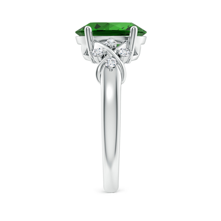 10x8mm Labgrown Lab-Grown Solitaire Oval Emerald Criss Cross Ring with Diamonds in P950 Platinum side 299