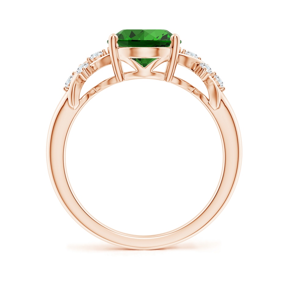 10x8mm Labgrown Lab-Grown Solitaire Oval Emerald Criss Cross Ring with Diamonds in Rose Gold side 199