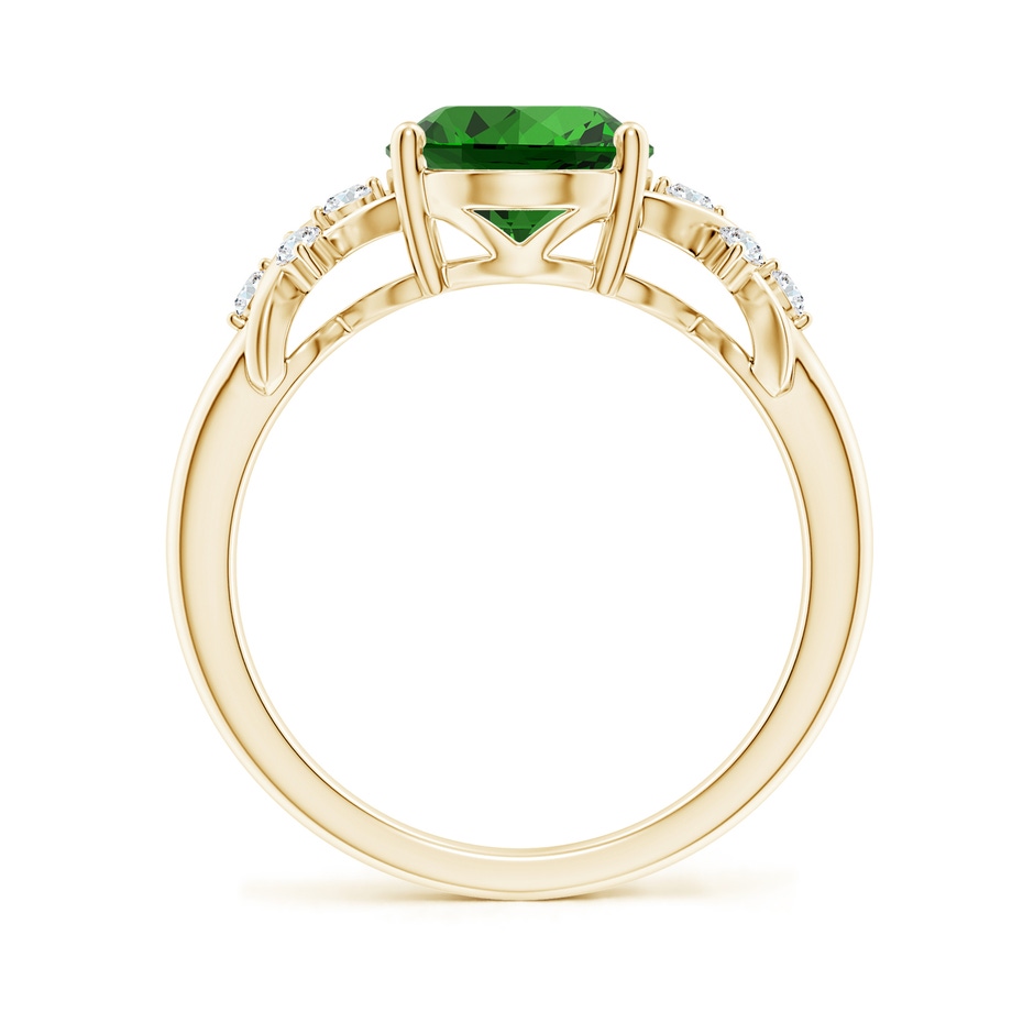 10x8mm Labgrown Lab-Grown Solitaire Oval Emerald Criss Cross Ring with Diamonds in Yellow Gold side 199