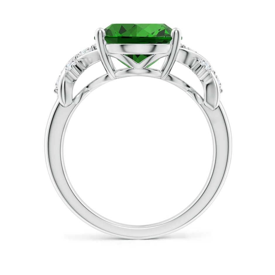 12x10mm Labgrown Lab-Grown Solitaire Oval Emerald Criss Cross Ring with Diamonds in White Gold side 199