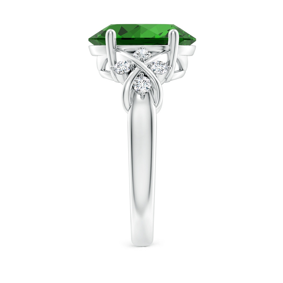 12x10mm Labgrown Lab-Grown Solitaire Oval Emerald Criss Cross Ring with Diamonds in White Gold side 299