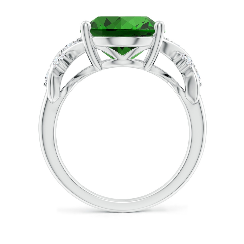 14x10mm Labgrown Lab-Grown Solitaire Oval Emerald Criss Cross Ring with Diamonds in P950 Platinum side 199