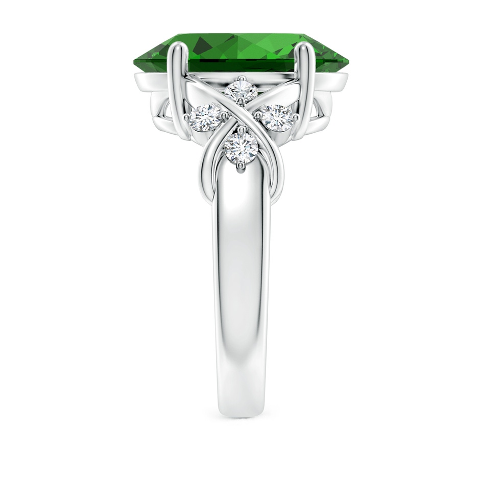 14x10mm Labgrown Lab-Grown Solitaire Oval Emerald Criss Cross Ring with Diamonds in P950 Platinum side 299