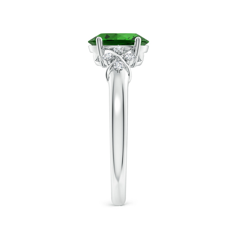 8x6mm Labgrown Lab-Grown Solitaire Oval Emerald Criss Cross Ring with Diamonds in P950 Platinum side 299