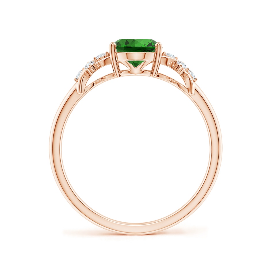 8x6mm Labgrown Lab-Grown Solitaire Oval Emerald Criss Cross Ring with Diamonds in Rose Gold side 199