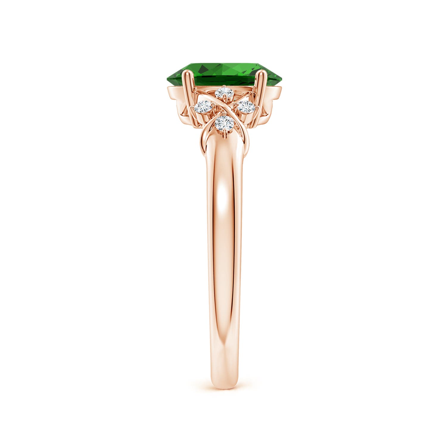 Premium - Lab-Grown Emerald / 1.18 CT / 14 KT Rose Gold