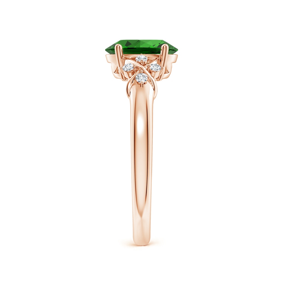 8x6mm Labgrown Lab-Grown Solitaire Oval Emerald Criss Cross Ring with Diamonds in Rose Gold side 299