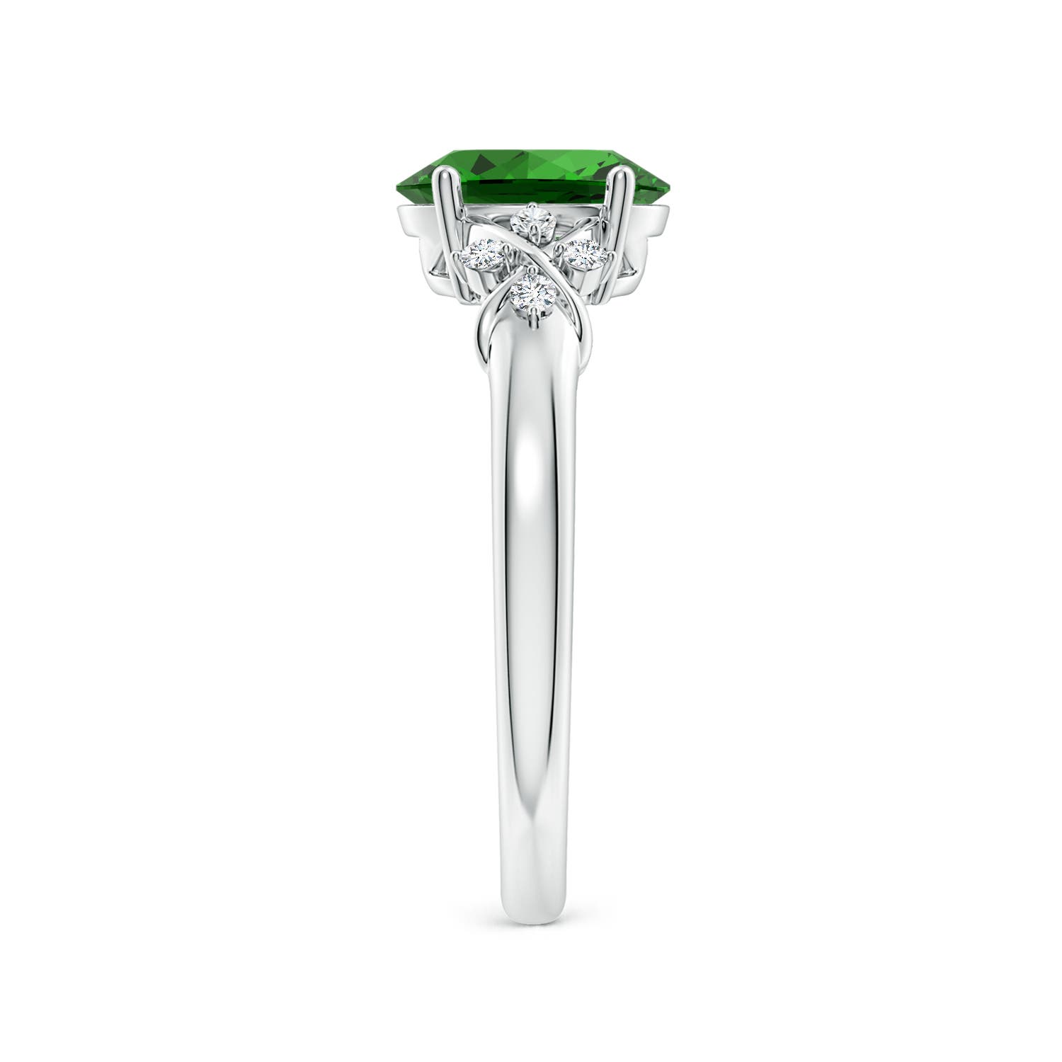 Premium - Lab-Grown Emerald / 1.18 CT / 14 KT White Gold