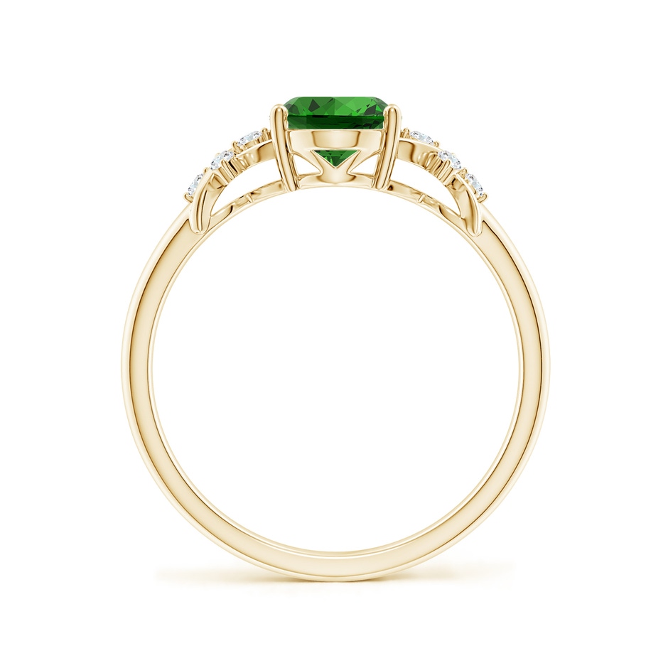 8x6mm Labgrown Lab-Grown Solitaire Oval Emerald Criss Cross Ring with Diamonds in Yellow Gold side 199