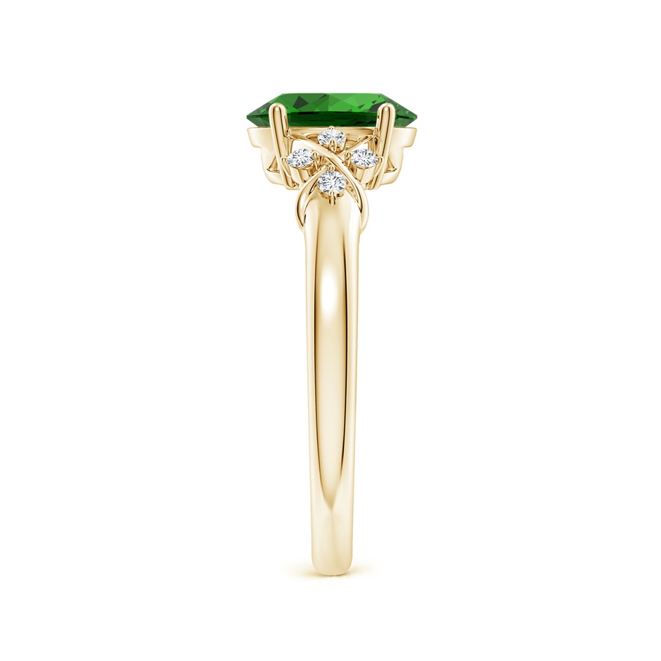 8x6mm Labgrown Lab-Grown Solitaire Oval Emerald Criss Cross Ring with Diamonds in Yellow Gold side 299