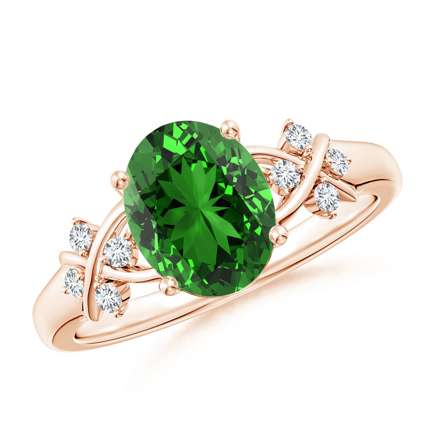 Premium - Lab-Grown Emerald / 1.61 CT / 14 KT Rose Gold