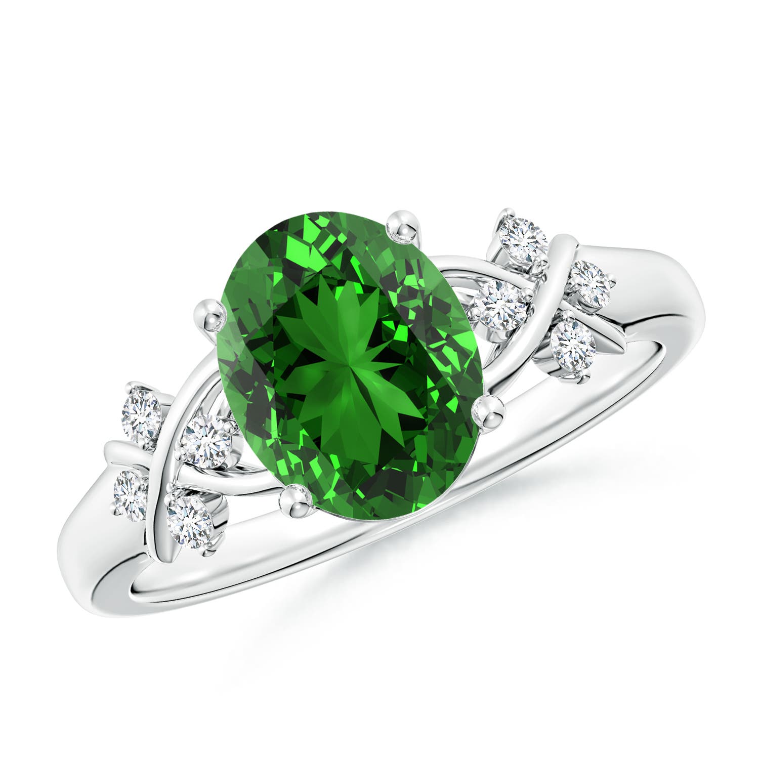 Premium - Lab-Grown Emerald / 1.61 CT / 14 KT White Gold