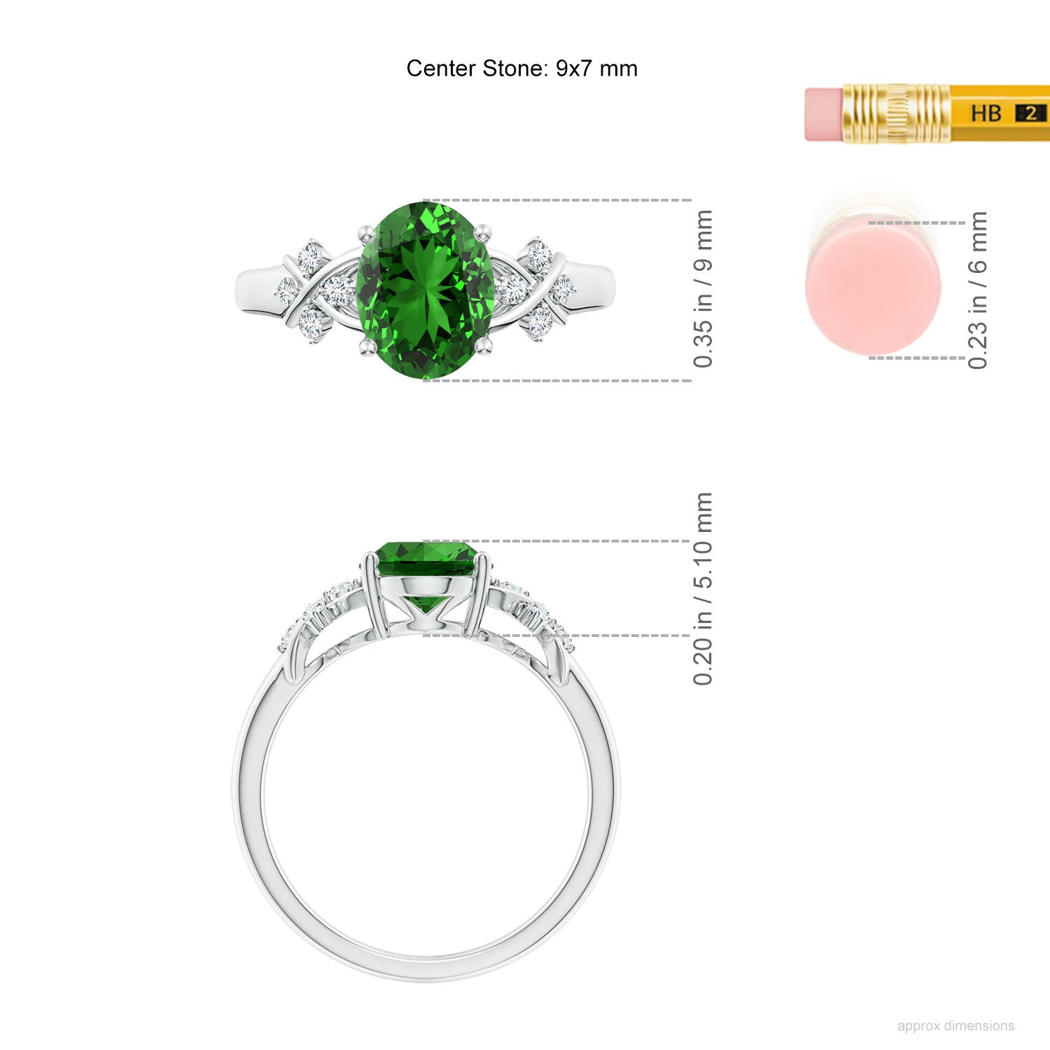 Premium - Lab-Grown Emerald / 1.61 CT / 14 KT White Gold