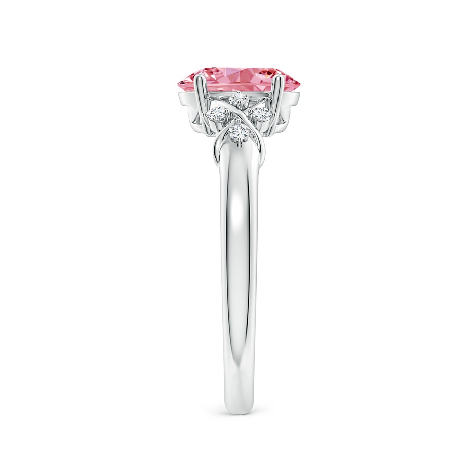 8x6mm Labgrown Solitaire Oval Lab-Grown Fancy Intense Pink Diamond Criss Cross Ring in P950 Platinum side 299
