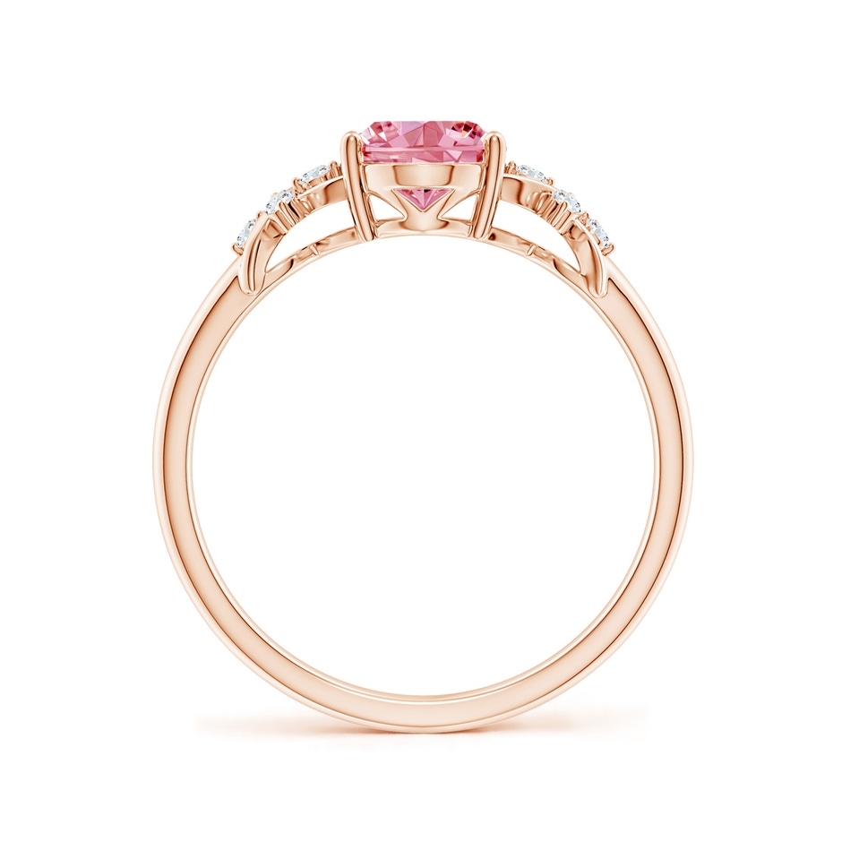 8x6mm Labgrown Solitaire Oval Lab-Grown Fancy Intense Pink Diamond Criss Cross Ring in Rose Gold side 199