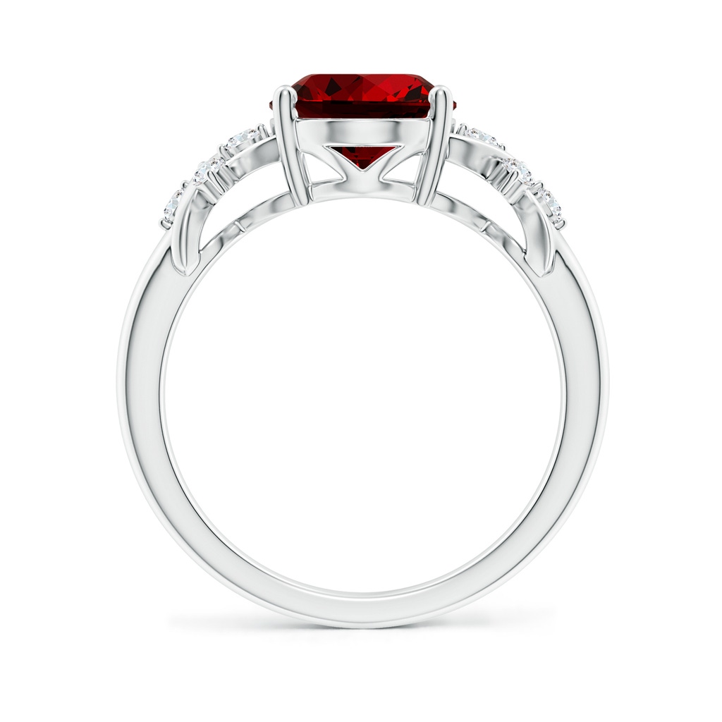 10x8mm Labgrown Lab-Grown Solitaire Oval Ruby Criss Cross Ring with Lab Diamonds in P950 Platinum - side 199