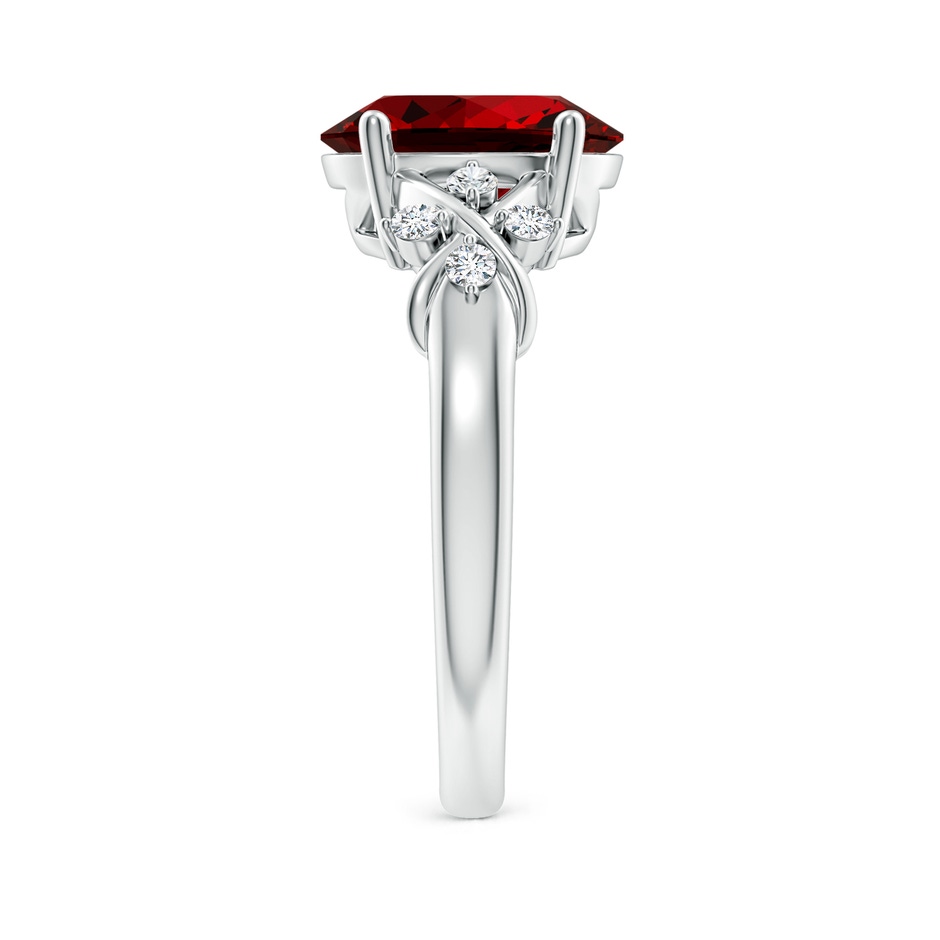 10x8mm Labgrown Lab-Grown Solitaire Oval Ruby Criss Cross Ring with Lab Diamonds in P950 Platinum side 299